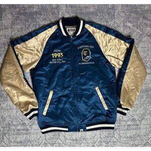 A BATHING APE Japan Souvenir Varsity Bomber Jacket